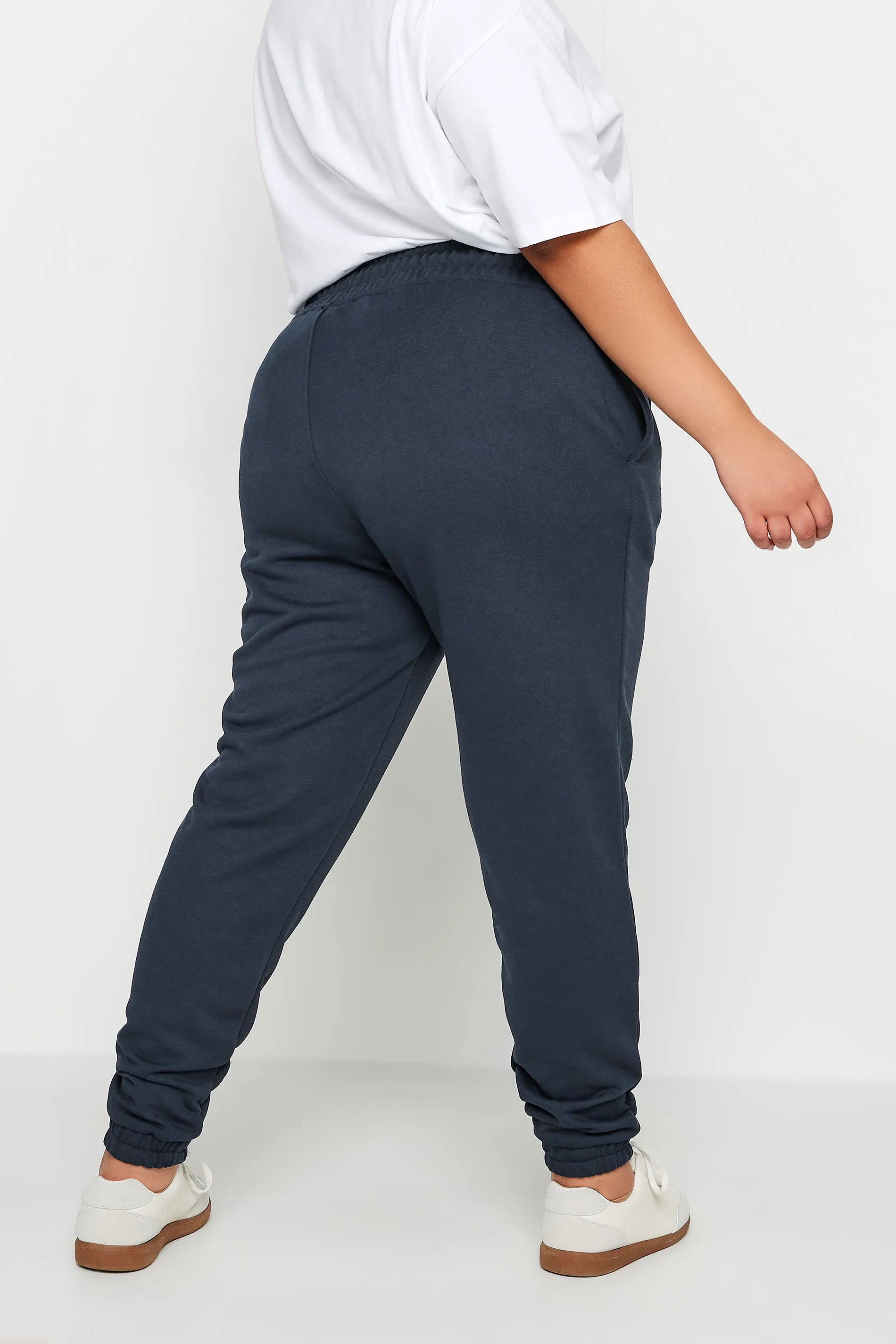 YOURS Curve Navy Blue Elasticated Joggers