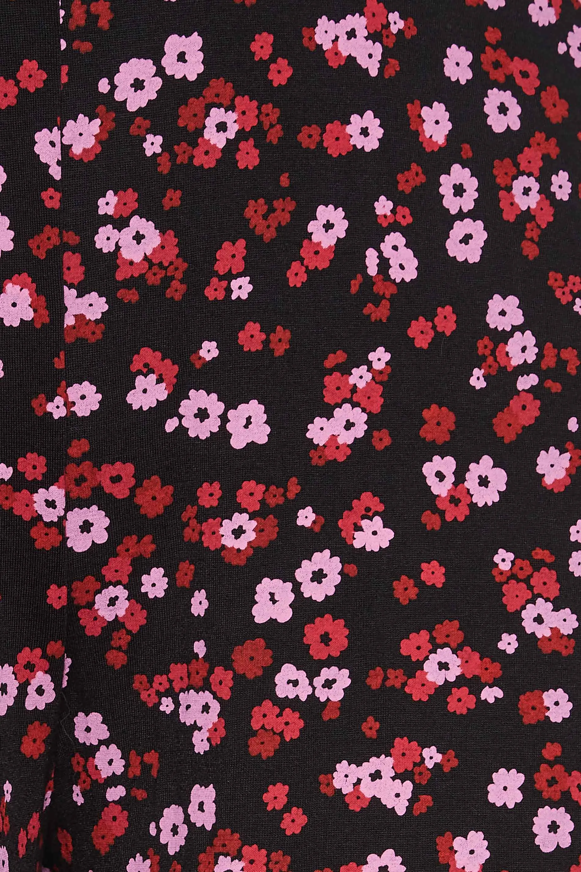 YOURS Curve Red and Pink Floral Midaxi Culottes