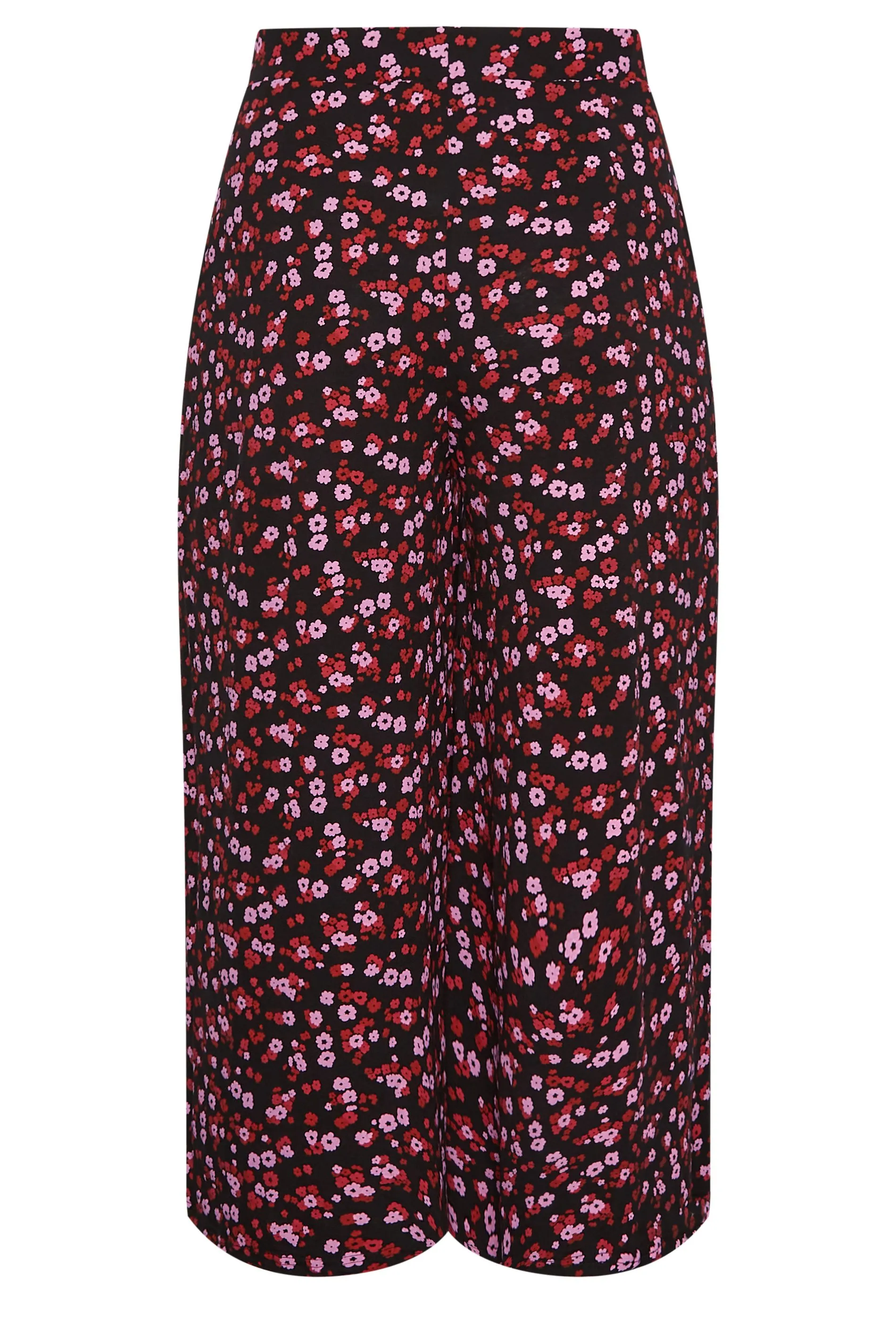 YOURS Curve Red and Pink Floral Midaxi Culottes