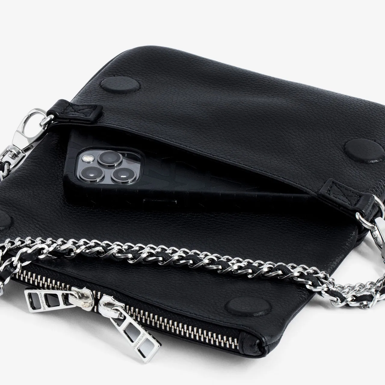 ZADIG&VOLTAIRE The Sustainable Edit Rock Leather Clutch - NOIR