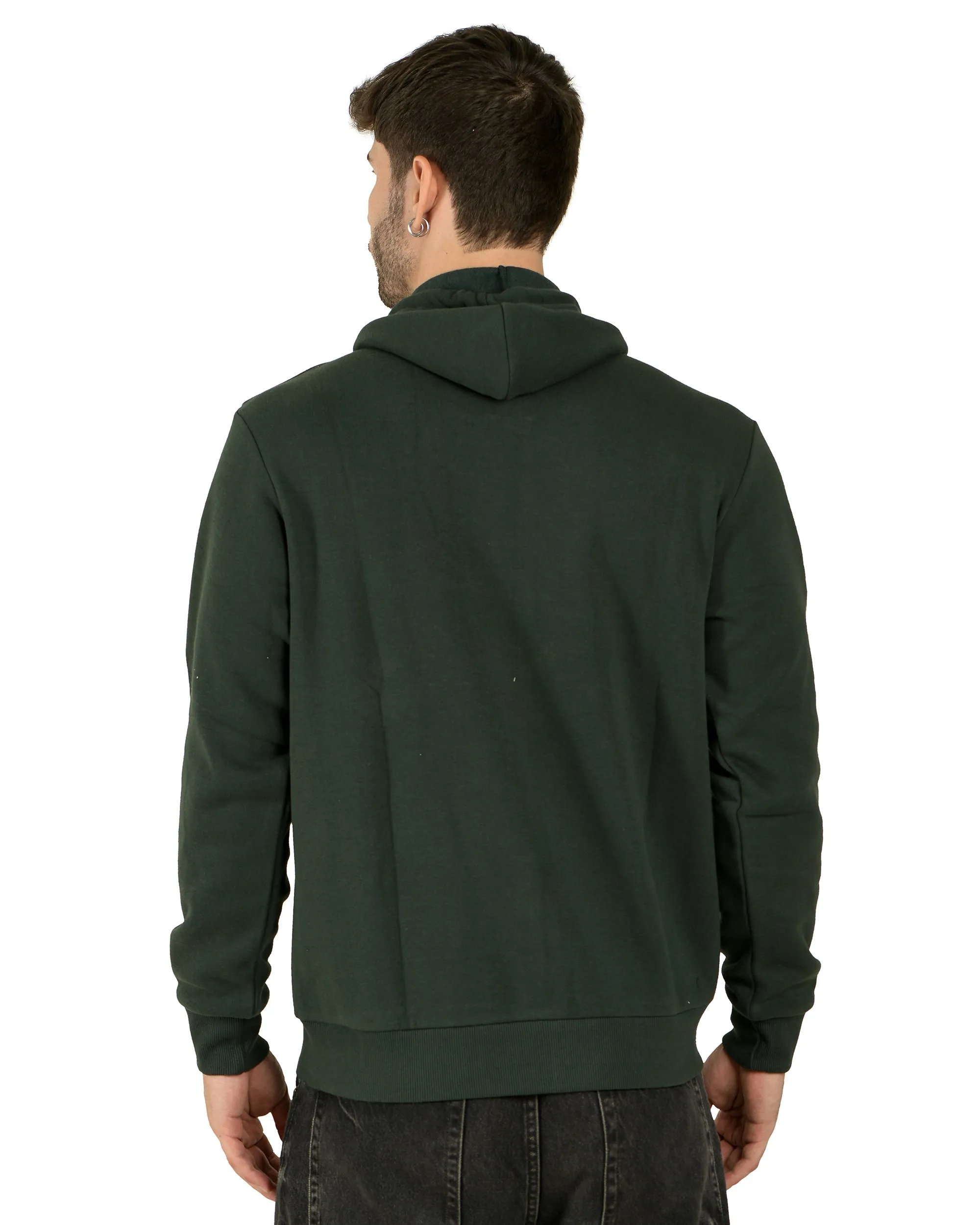 Zipper Hooded Jacket (Unisex) Forest Green -50/50 Fleece